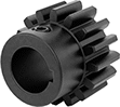 Keyed bore spur gear with set screw - custom machine part